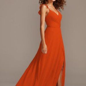 David's Bridal Ruffle Strap Bridesmaid, Sienna